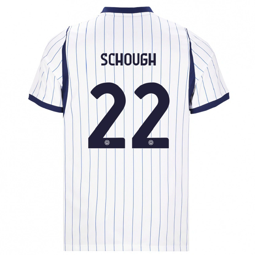 Danxen Homme Maillot Olivia Schough #22 Blanc Bleu Marine Tenues Extérieur 2026/27 T-Shirt