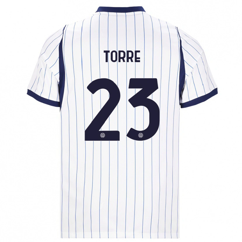 Danxen Homme Maillot Pietro La Torre #23 Blanc Bleu Marine Tenues Extérieur 2026/27 T-Shirt