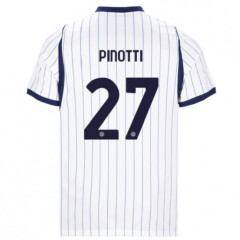 Danxen Homme Maillot Manuel Pinotti #27 Blanc Bleu Marine Tenues Extérieur 2026/27 T-Shirt
