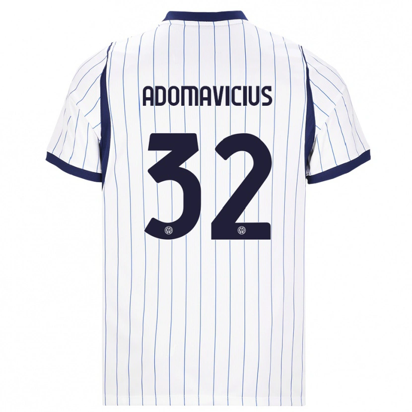 Danxen Homme Maillot Henrikas Adomavičius #32 Blanc Bleu Marine Tenues Extérieur 2026/27 T-Shirt