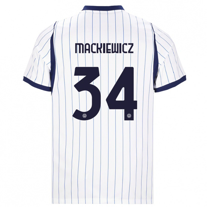 Danxen Homme Maillot Patryk Mackiewicz #34 Blanc Bleu Marine Tenues Extérieur 2026/27 T-Shirt