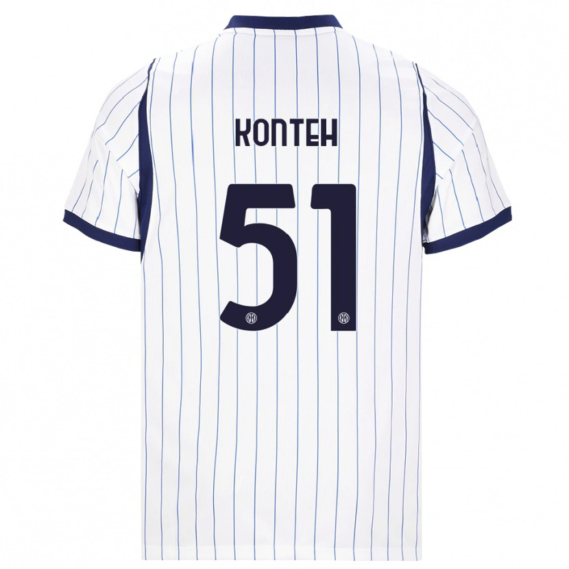 Danxen Homme Maillot Amadou Konteh #51 Blanc Bleu Marine Tenues Extérieur 2026/27 T-Shirt