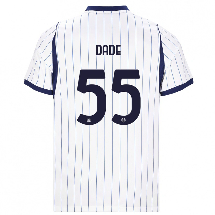 Danxen Homme Maillot Emmanuel Dade #55 Blanc Bleu Marine Tenues Extérieur 2026/27 T-Shirt