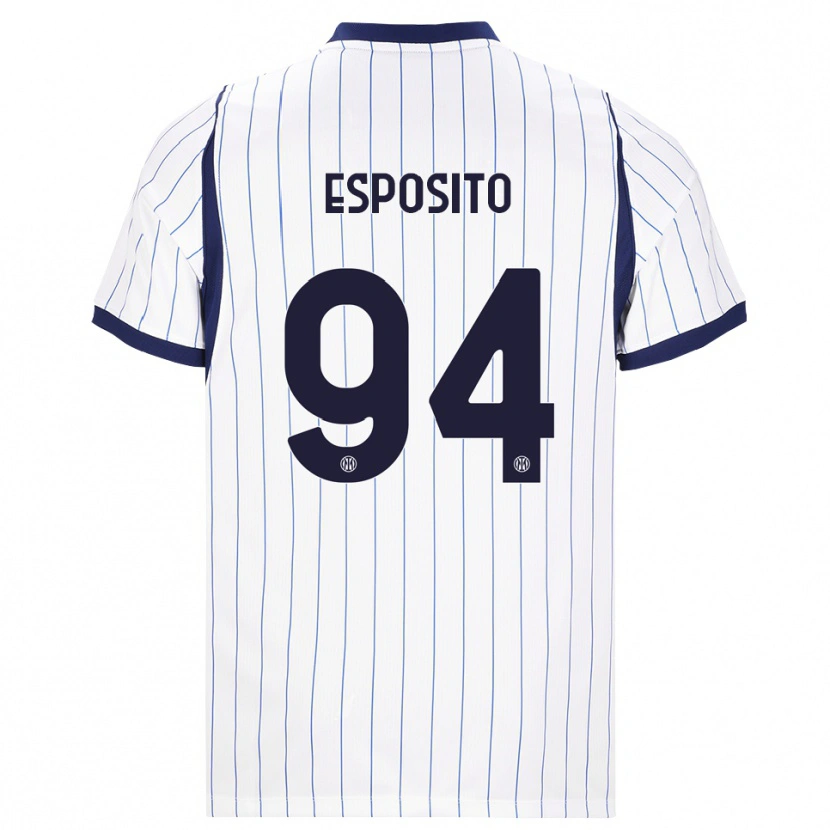 Danxen Homme Maillot Pio Esposito #94 Blanc Bleu Marine Tenues Extérieur 2026/27 T-Shirt