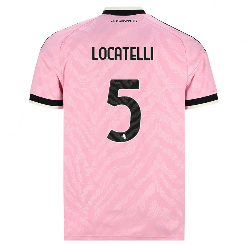 Danxen Homme Maillot Manuel Locatelli #5 Rose Noir Tenues Extérieur 2026/27 T-Shirt