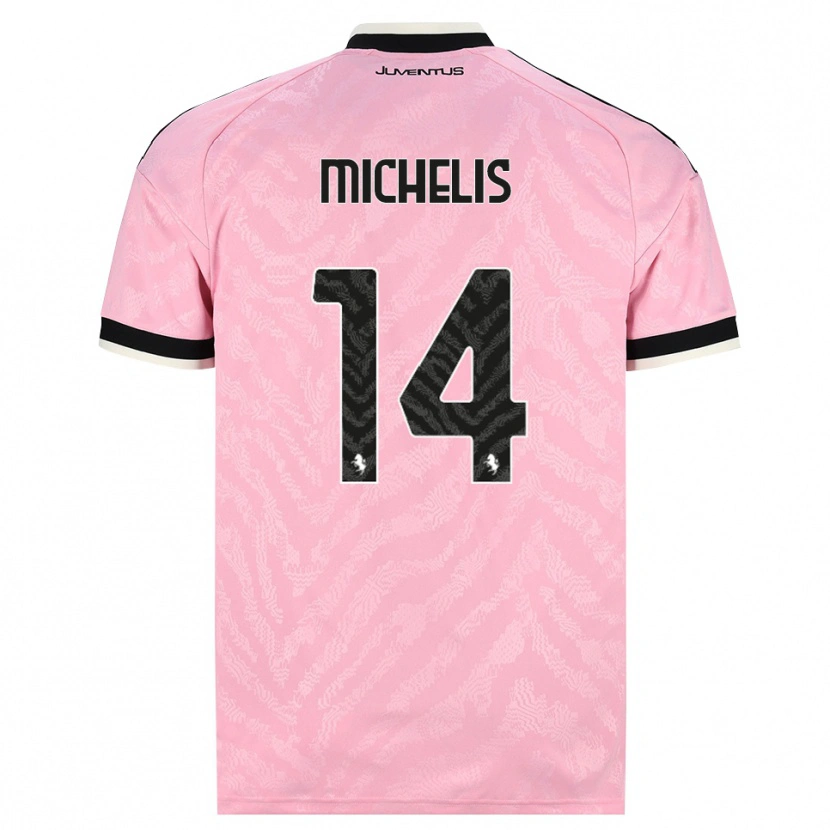 Danxen Homme Maillot Mattia Michelis #14 Rose Noir Tenues Extérieur 2026/27 T-Shirt