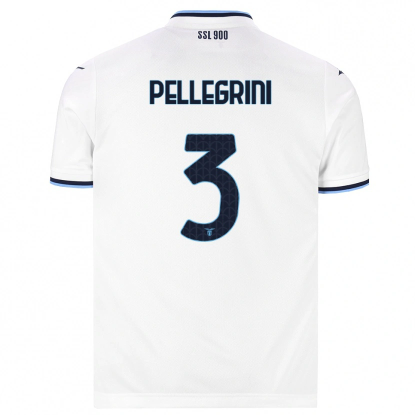 Danxen Homme Maillot Luca Pellegrini #3 Blanc Bleu Marine Tenues Extérieur 2026/27 T-Shirt