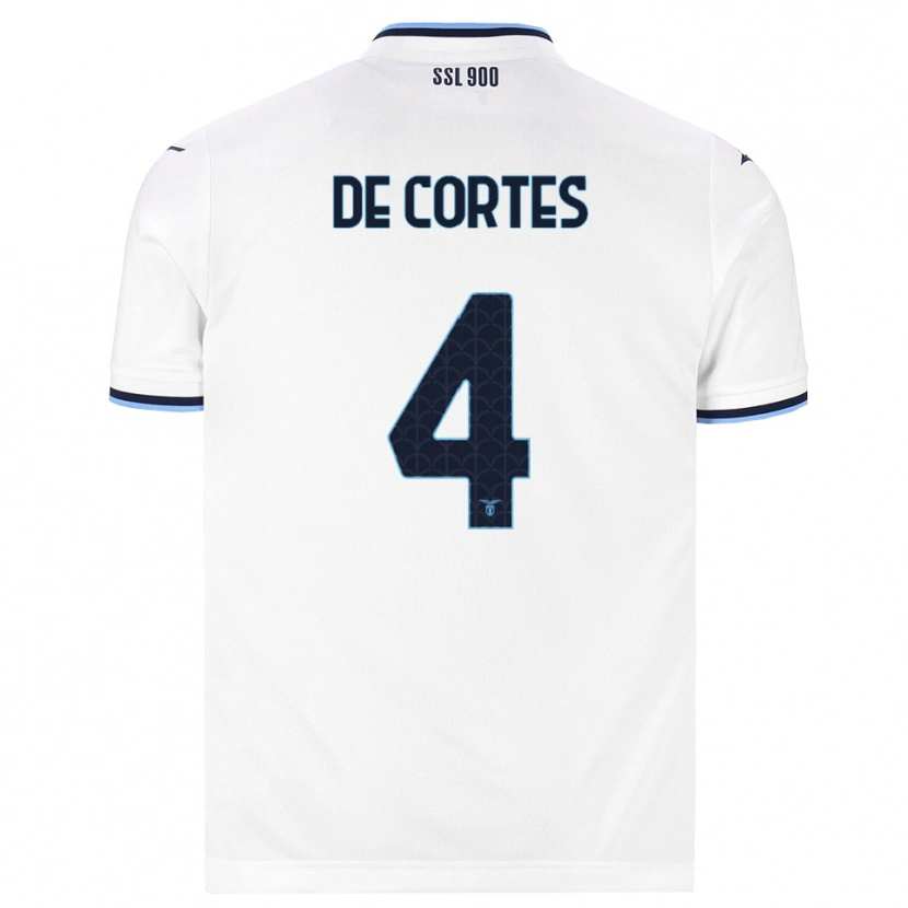 Danxen Homme Maillot Alessandro De Cortes #4 Blanc Bleu Marine Tenues Extérieur 2026/27 T-Shirt