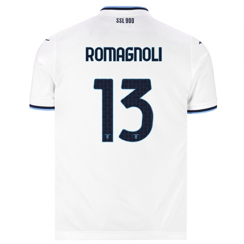 Danxen Homme Maillot Alessio Romagnoli #13 Blanc Bleu Marine Tenues Extérieur 2026/27 T-Shirt