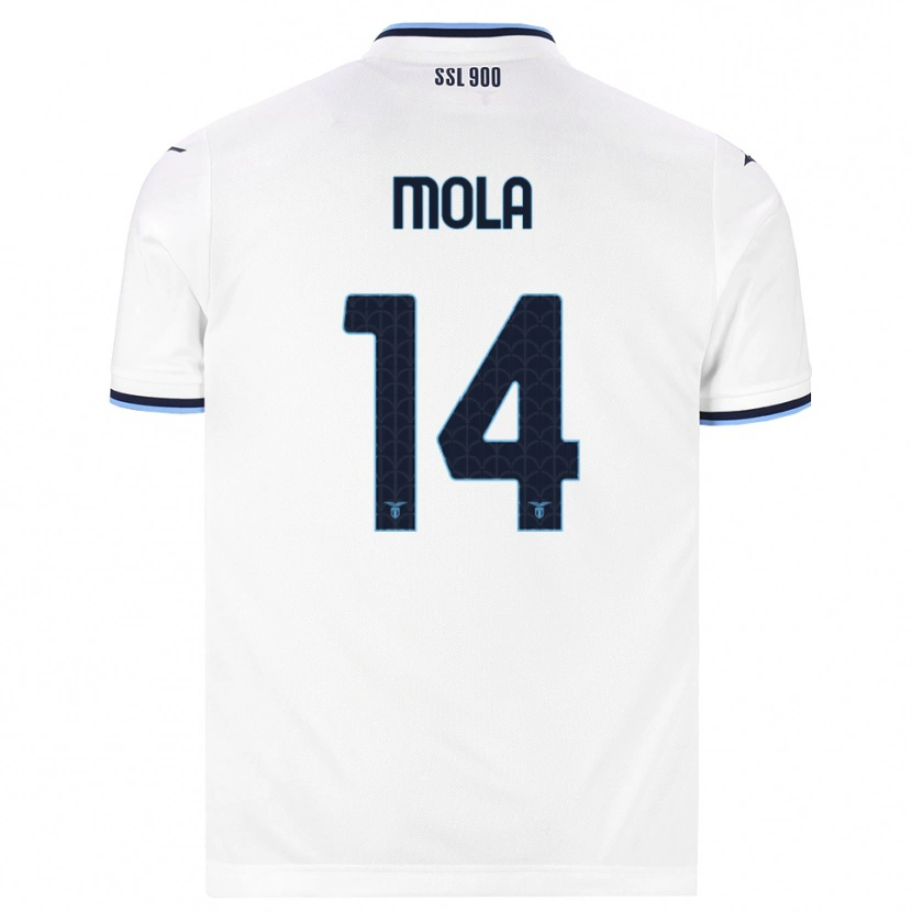 Danxen Homme Maillot Tommaso Mola #14 Blanc Bleu Marine Tenues Extérieur 2026/27 T-Shirt