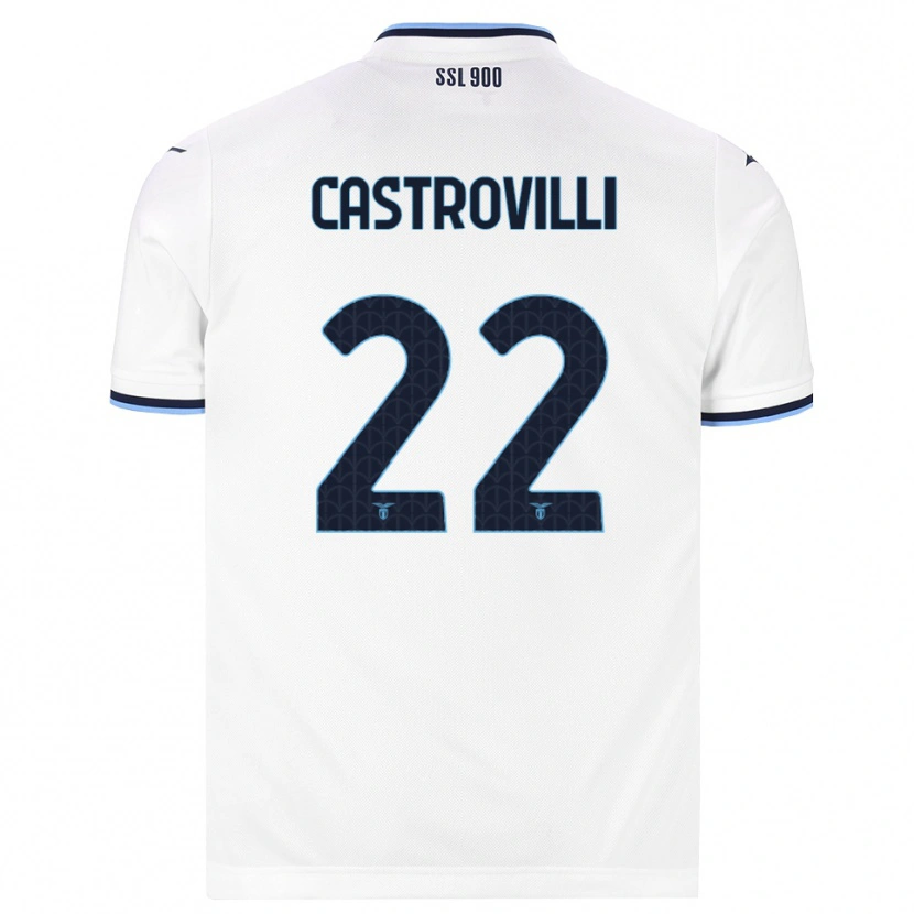 Danxen Homme Maillot Gaetano Castrovilli #22 Blanc Bleu Marine Tenues Extérieur 2026/27 T-Shirt