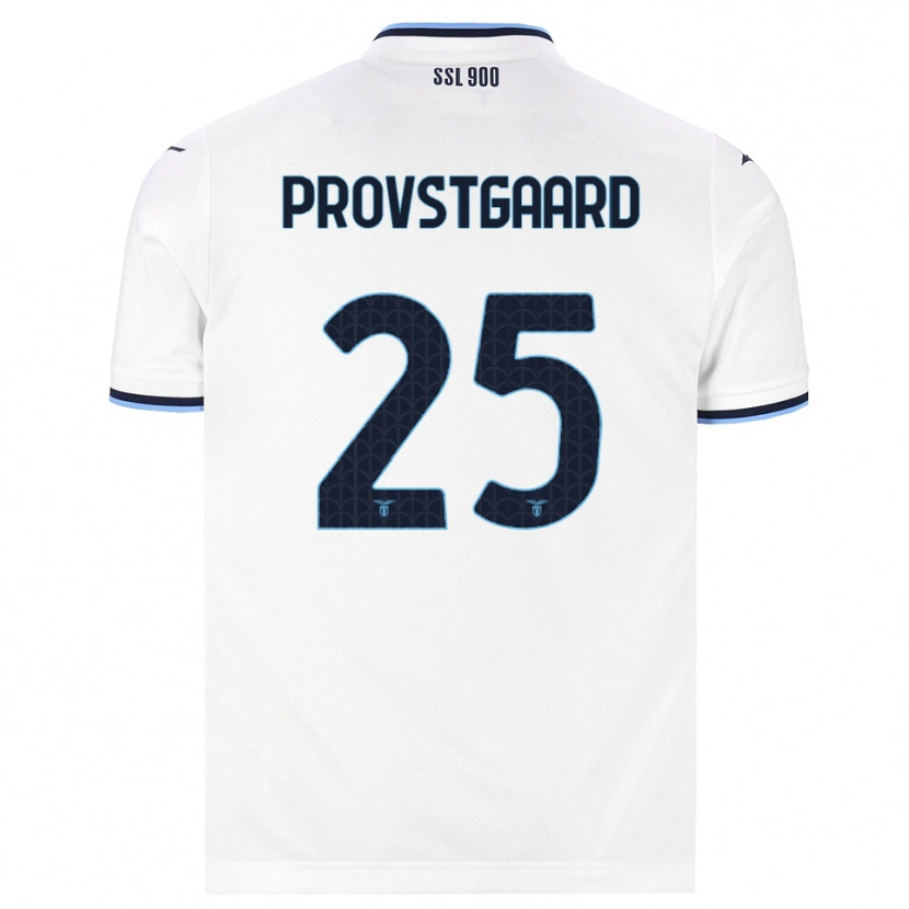 Danxen Homme Maillot Oliver Provstgaard #25 Blanc Bleu Marine Tenues Extérieur 2026/27 T-Shirt