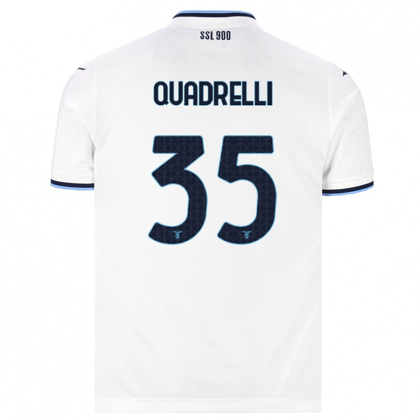 Danxen Homme Maillot Leonardo Quadrelli #35 Blanc Bleu Marine Tenues Extérieur 2026/27 T-Shirt