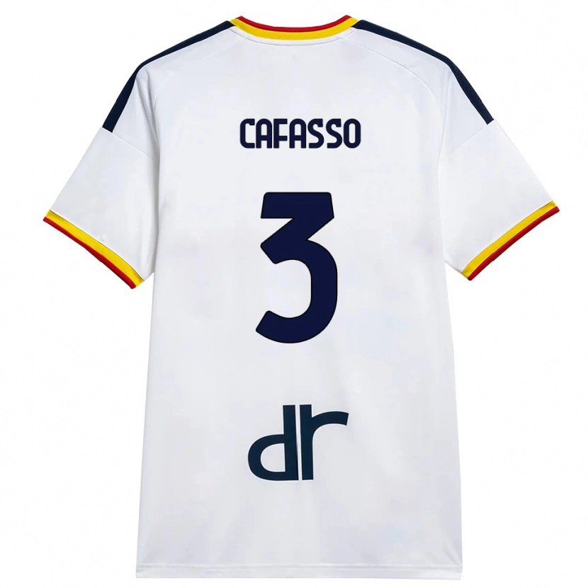 Danxen Homme Maillot Giuseppe Cafasso #3 Blanc Jaune Rouge Tenues Extérieur 2026/27 T-Shirt