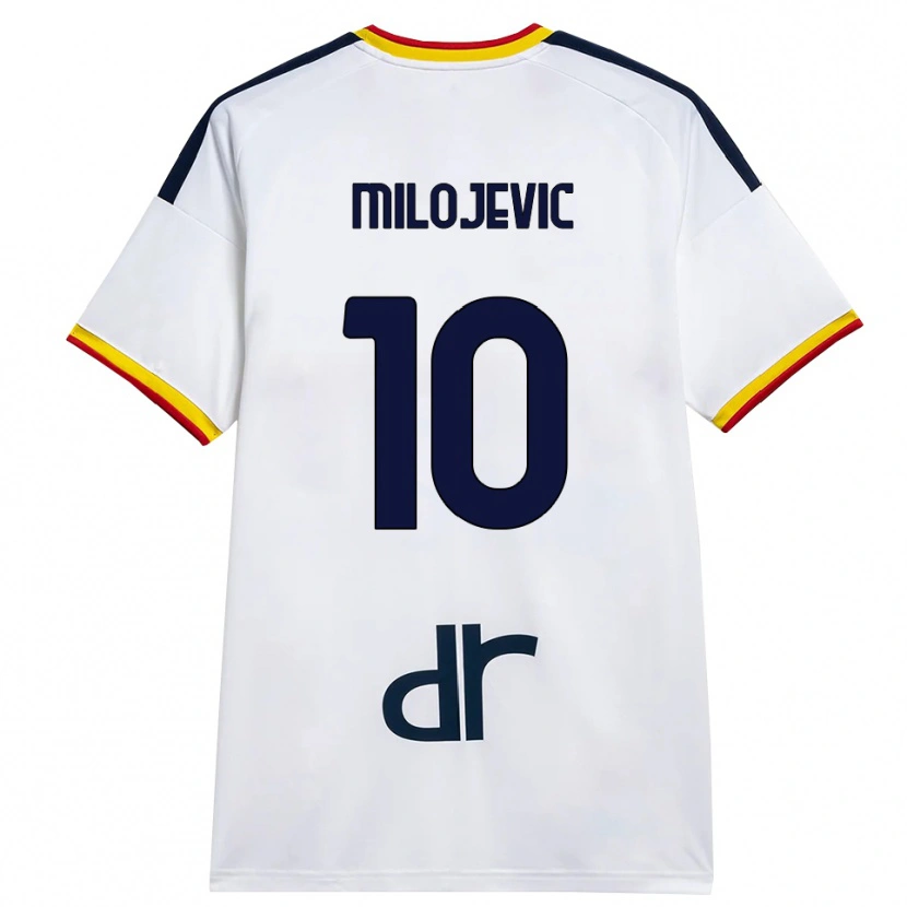 Danxen Homme Maillot Nemanja Milojevic #10 Blanc Jaune Rouge Tenues Extérieur 2026/27 T-Shirt