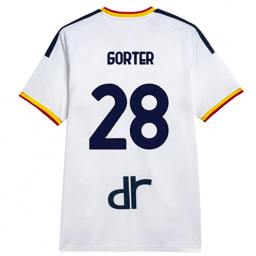 Danxen Homme Maillot Olaf Gorter #28 Blanc Jaune Rouge Tenues Extérieur 2026/27 T-Shirt