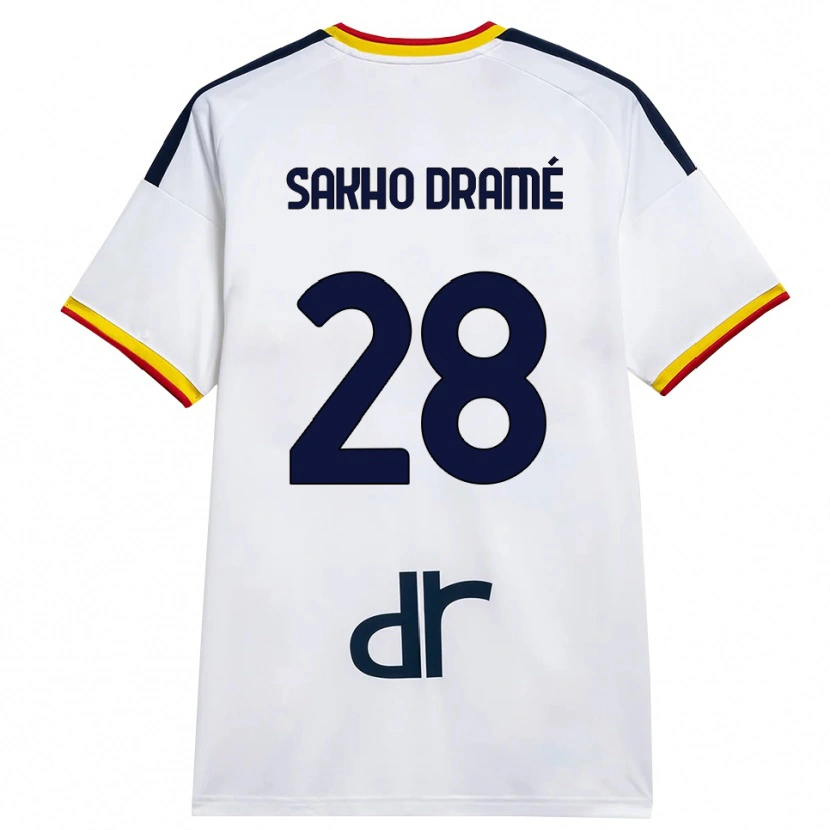 Danxen Homme Maillot Samba Sakho Dramé #28 Blanc Jaune Rouge Tenues Extérieur 2026/27 T-Shirt