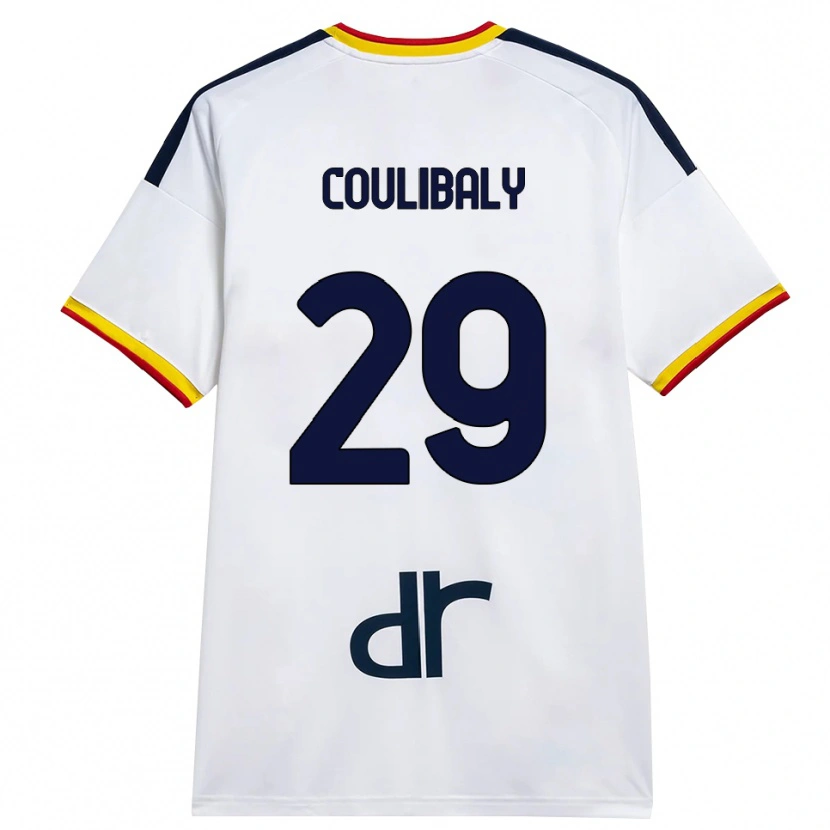 Danxen Homme Maillot Lassana Coulibaly #29 Blanc Jaune Rouge Tenues Extérieur 2026/27 T-Shirt