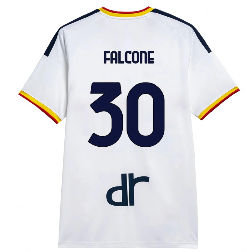 Danxen Homme Maillot Wladimiro Falcone #30 Blanc Jaune Rouge Tenues Extérieur 2026/27 T-Shirt