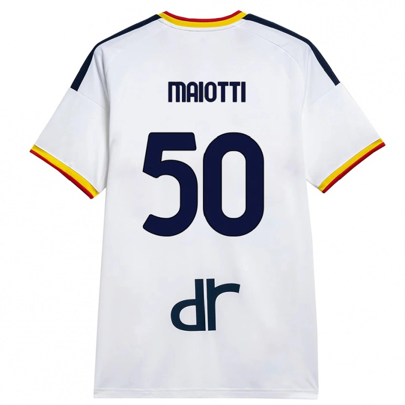 Danxen Homme Maillot Sebastiano Maiotti #50 Blanc Jaune Rouge Tenues Extérieur 2026/27 T-Shirt