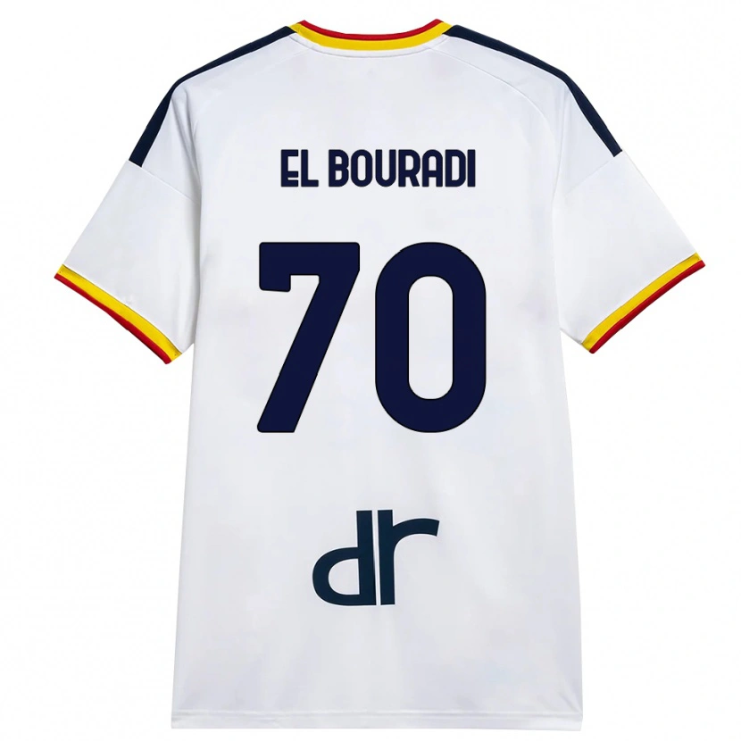 Danxen Homme Maillot Walid El Bouradi #70 Blanc Jaune Rouge Tenues Extérieur 2026/27 T-Shirt