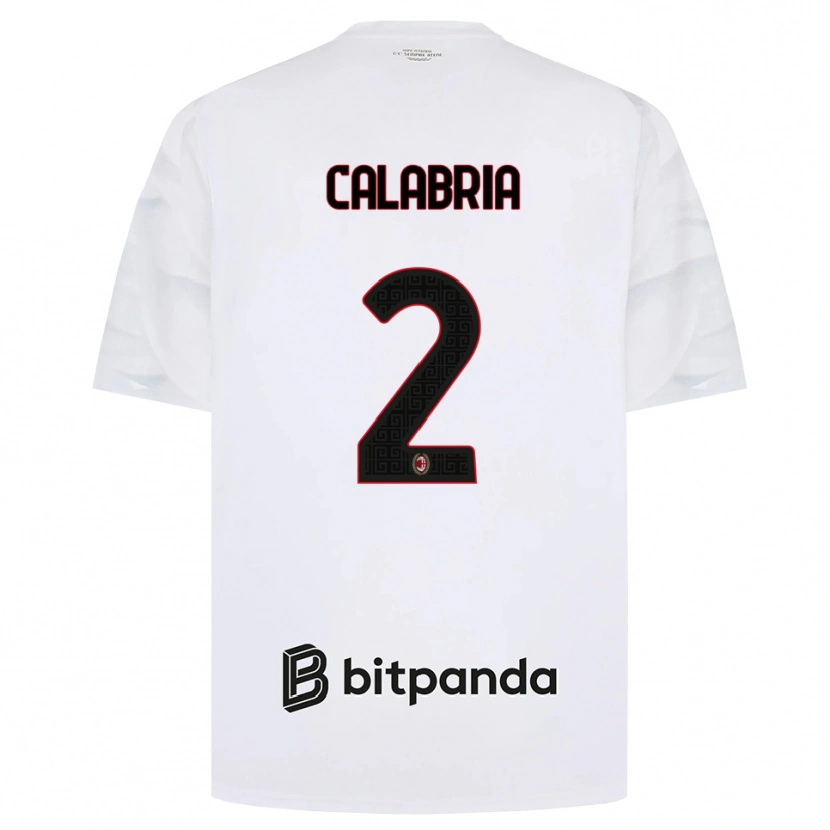 Danxen Homme Maillot Davide Calabria #2 Blanc Rouge Noir Tenues Extérieur 2026/27 T-Shirt