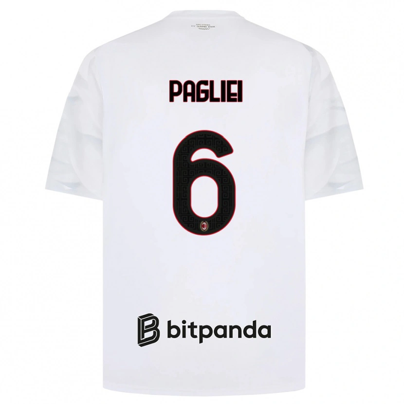Danxen Homme Maillot Matteo Pagliei #6 Blanc Rouge Noir Tenues Extérieur 2026/27 T-Shirt