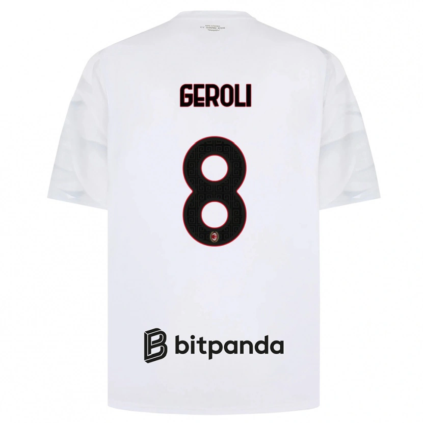 Danxen Homme Maillot Matteo Geroli #8 Blanc Rouge Noir Tenues Extérieur 2026/27 T-Shirt