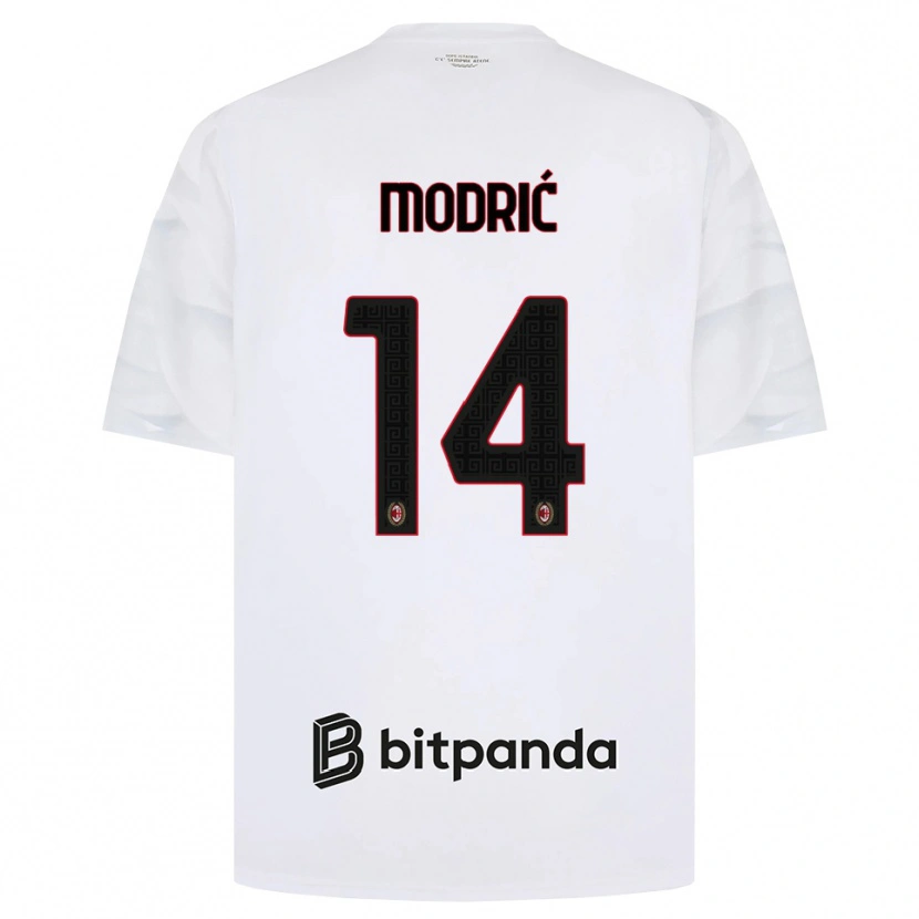 Danxen Homme Maillot Luka Modrić #14 Blanc Rouge Noir Tenues Extérieur 2026/27 T-Shirt