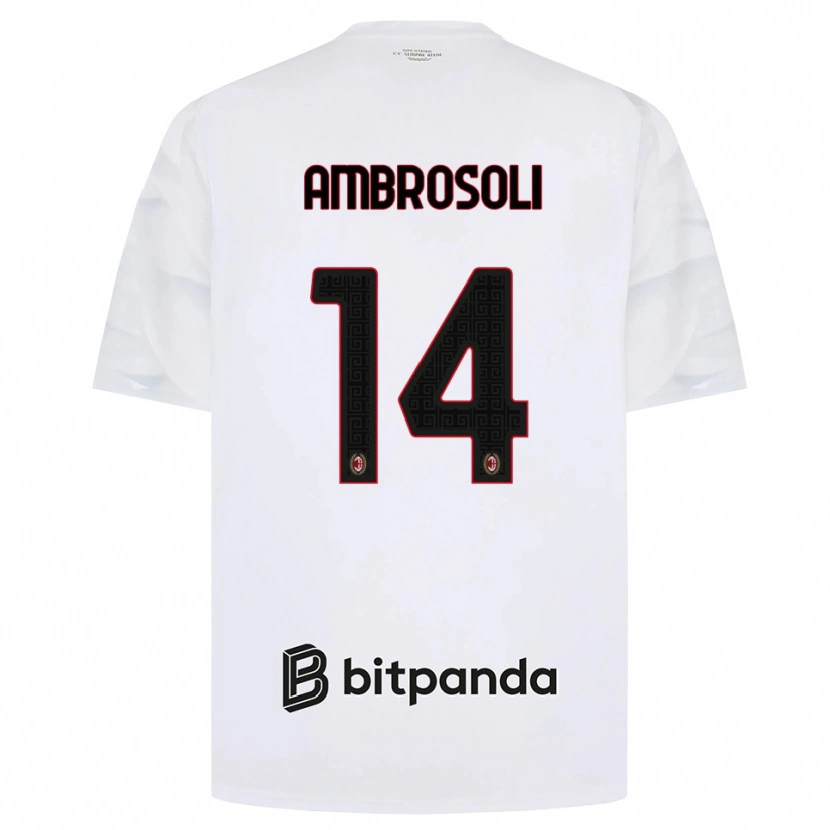 Danxen Homme Maillot Pietro Ambrosoli #14 Blanc Rouge Noir Tenues Extérieur 2026/27 T-Shirt