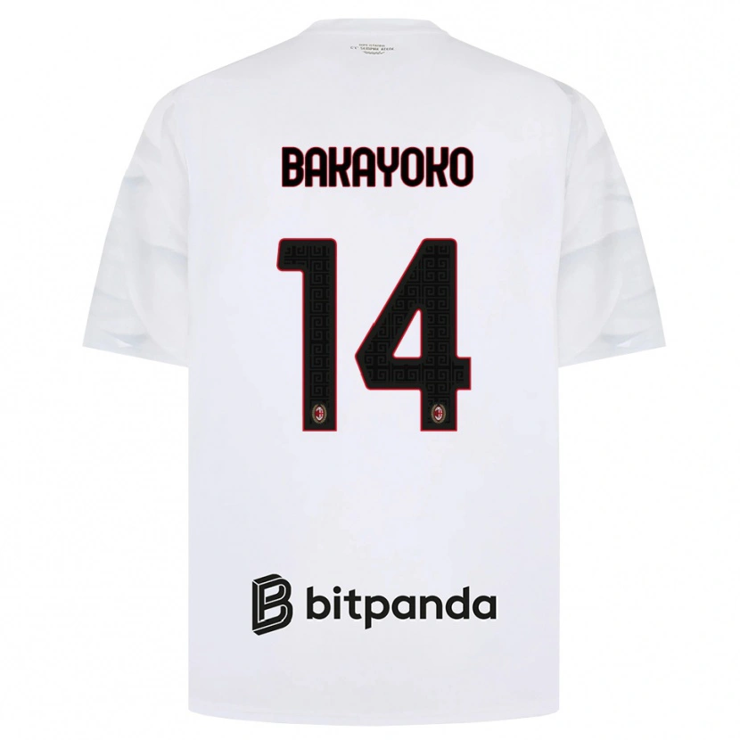 Danxen Homme Maillot Tiemoue Bakayoko #14 Blanc Rouge Noir Tenues Extérieur 2026/27 T-Shirt
