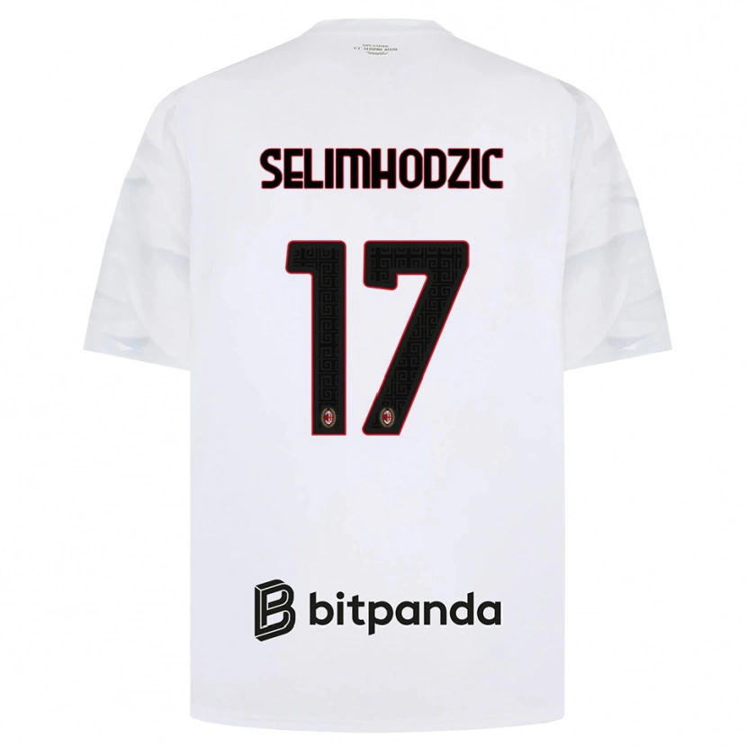 Danxen Homme Maillot Noa Selimhodzic #17 Blanc Rouge Noir Tenues Extérieur 2026/27 T-Shirt