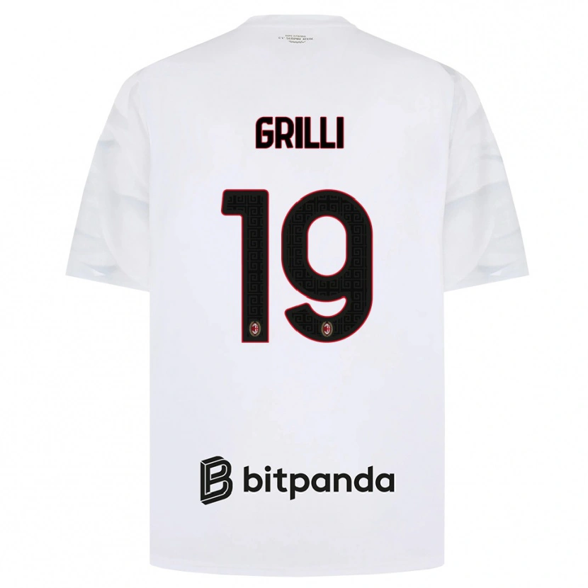 Danxen Homme Maillot Lorenzo Grilli #19 Blanc Rouge Noir Tenues Extérieur 2026/27 T-Shirt