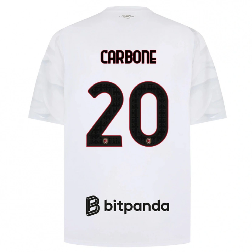 Danxen Homme Maillot Emanuele Carbone #20 Blanc Rouge Noir Tenues Extérieur 2026/27 T-Shirt