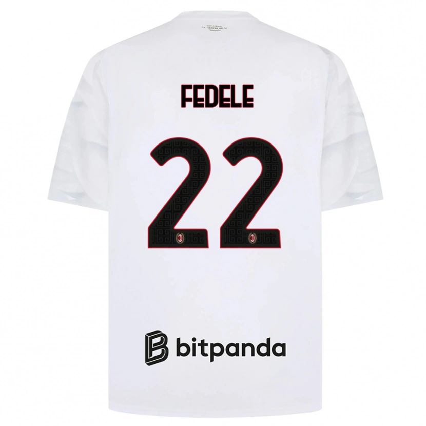 Danxen Homme Maillot Noemi Fedele #22 Blanc Rouge Noir Tenues Extérieur 2026/27 T-Shirt