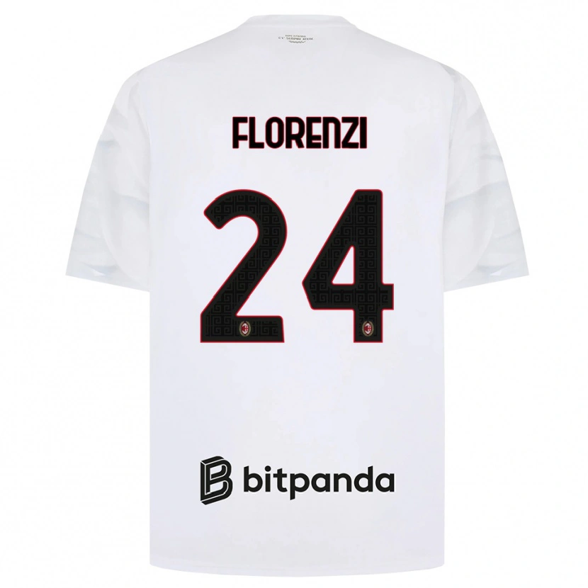 Danxen Homme Maillot Alessandro Florenzi #24 Blanc Rouge Noir Tenues Extérieur 2026/27 T-Shirt