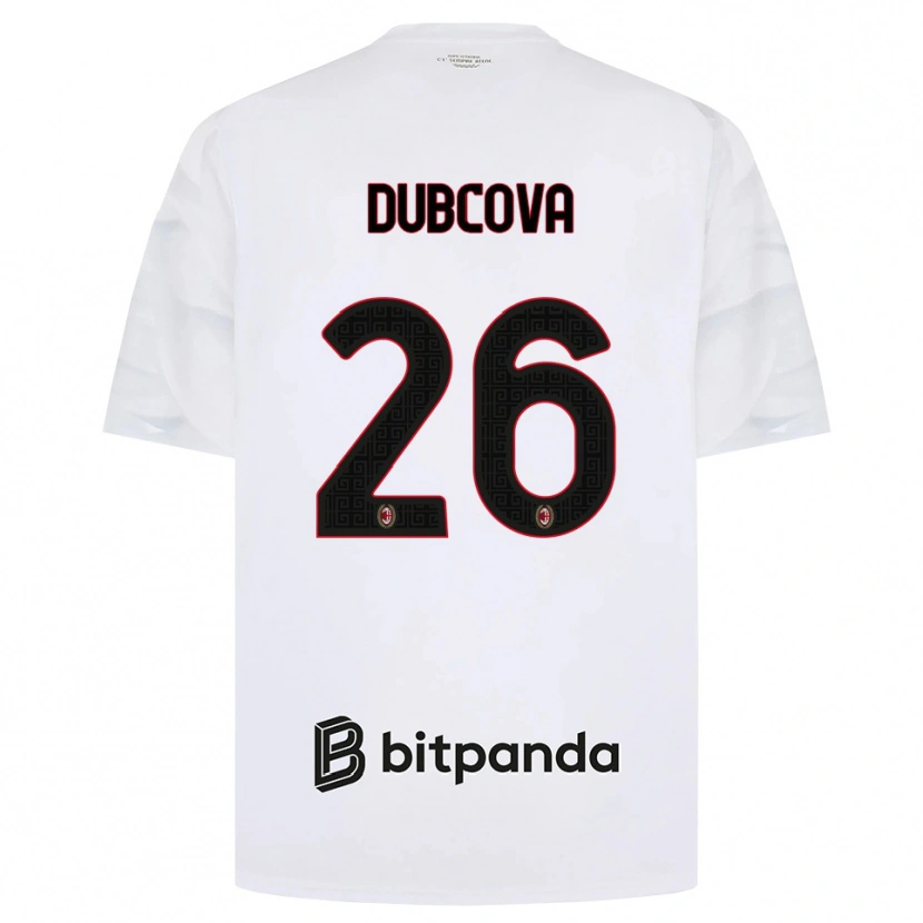 Danxen Homme Maillot Michaela Dubcova #26 Blanc Rouge Noir Tenues Extérieur 2026/27 T-Shirt
