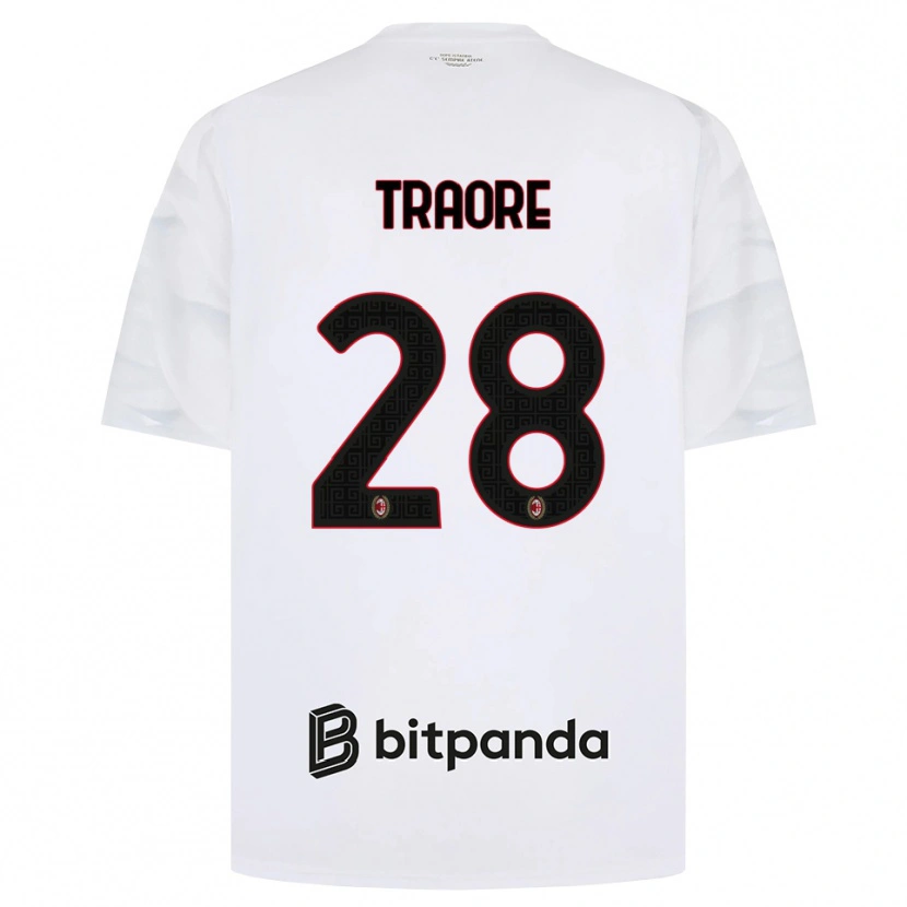 Danxen Homme Maillot Chaka Traore #28 Blanc Rouge Noir Tenues Extérieur 2026/27 T-Shirt