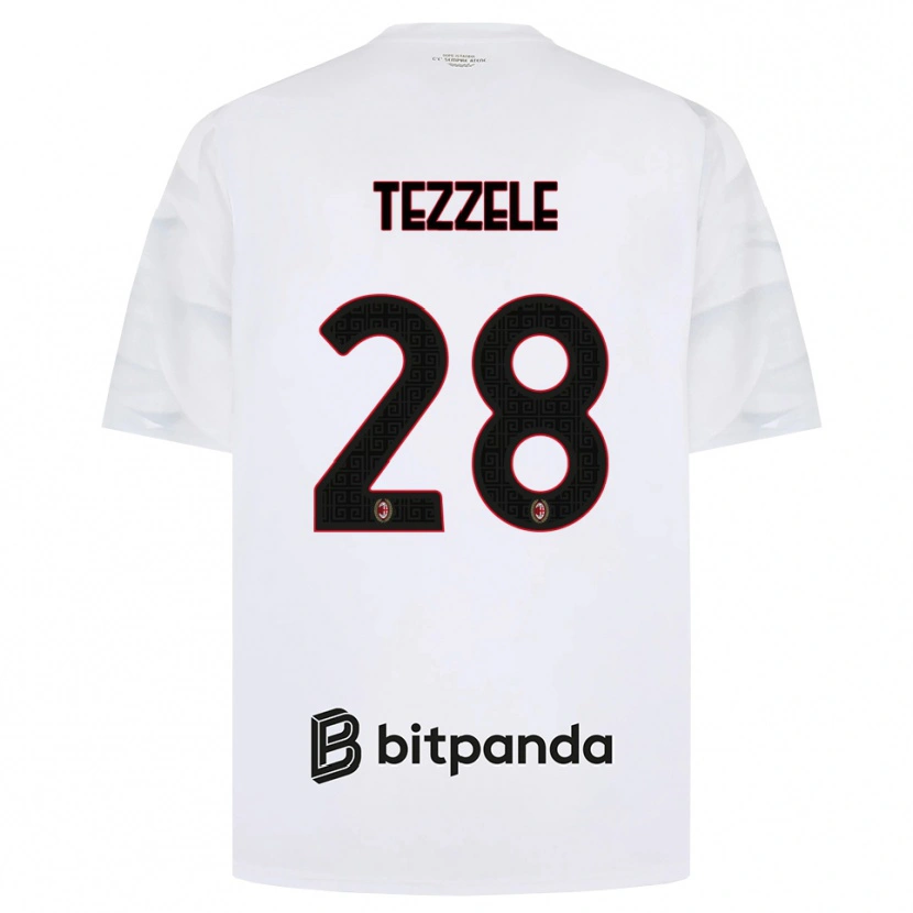 Danxen Homme Maillot Matteo Tezzele #28 Blanc Rouge Noir Tenues Extérieur 2026/27 T-Shirt