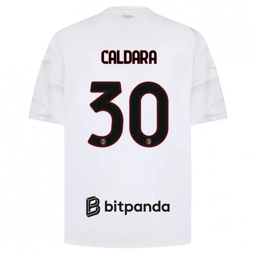 Danxen Homme Maillot Mattia Caldara #30 Blanc Rouge Noir Tenues Extérieur 2026/27 T-Shirt