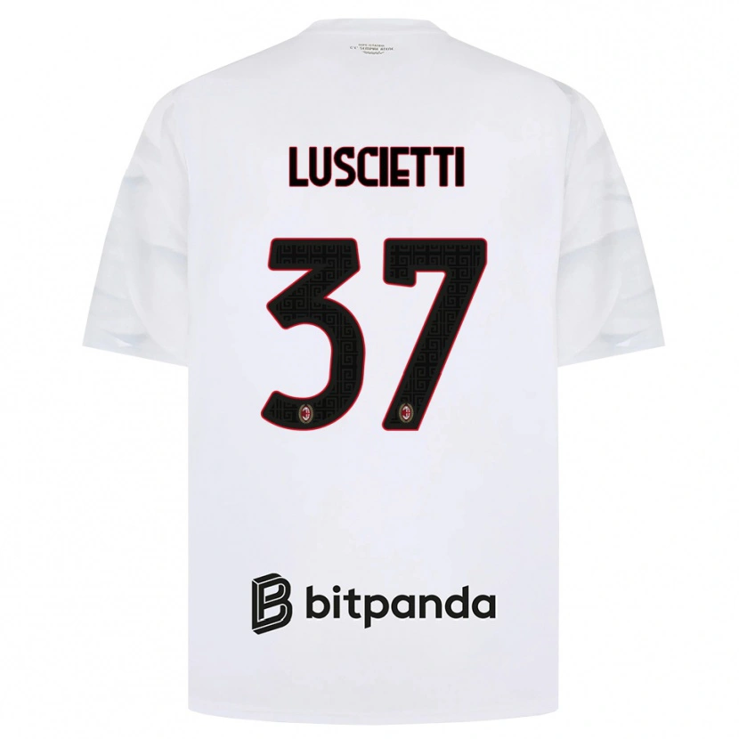 Danxen Homme Maillot Abebe Luscietti #37 Blanc Rouge Noir Tenues Extérieur 2026/27 T-Shirt