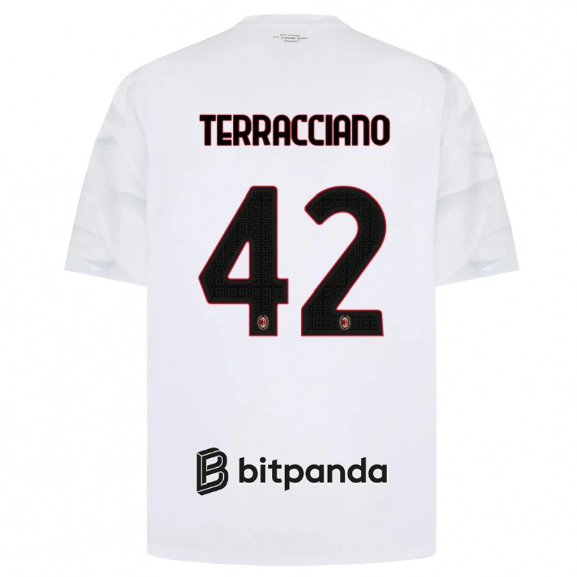 Danxen Homme Maillot Filippo Terracciano #42 Blanc Rouge Noir Tenues Extérieur 2026/27 T-Shirt