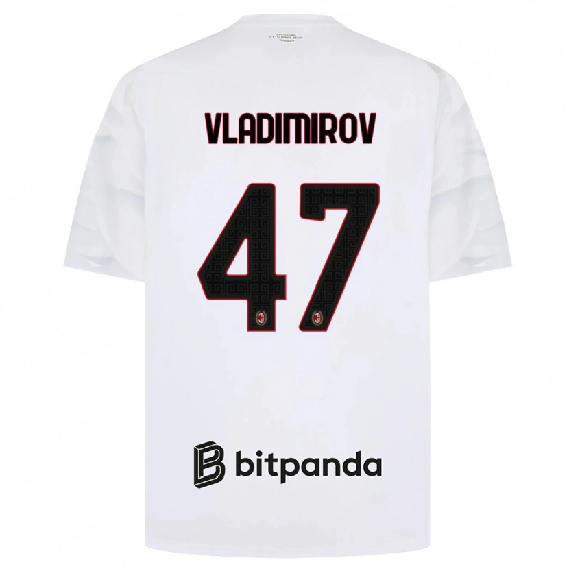 Danxen Homme Maillot Valeri Vladimirov #47 Blanc Rouge Noir Tenues Extérieur 2026/27 T-Shirt