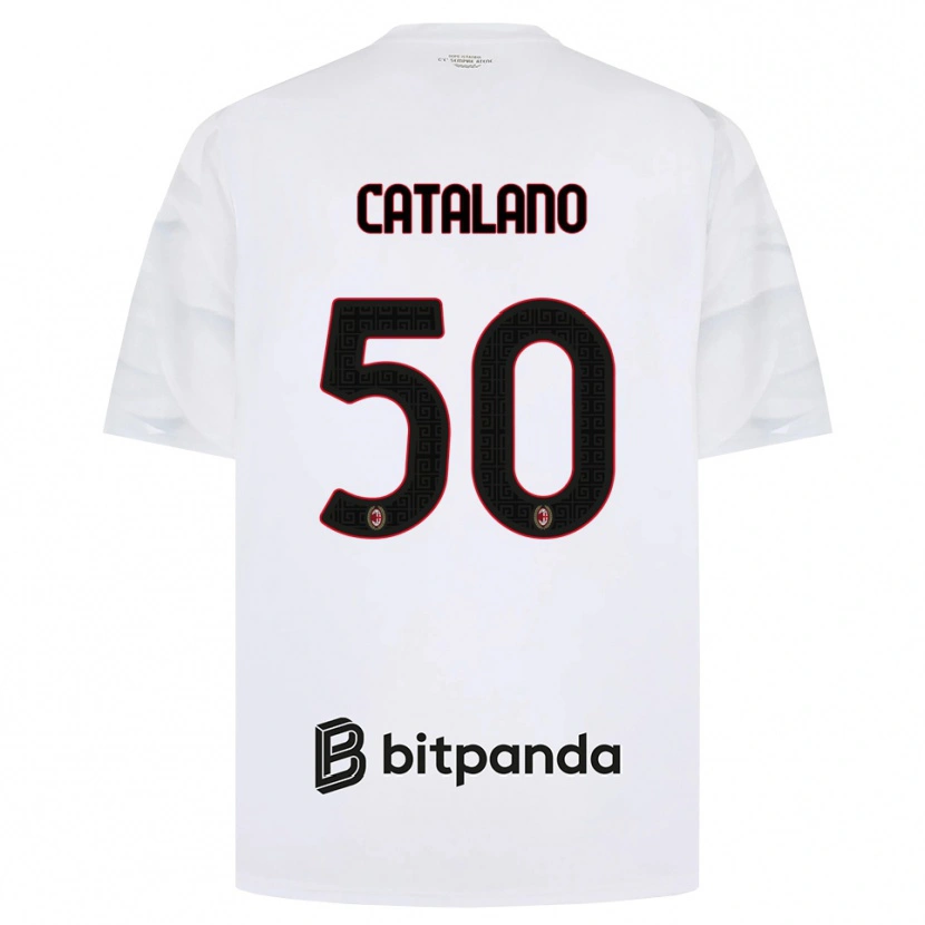 Danxen Homme Maillot Alessio Catalano #50 Blanc Rouge Noir Tenues Extérieur 2026/27 T-Shirt