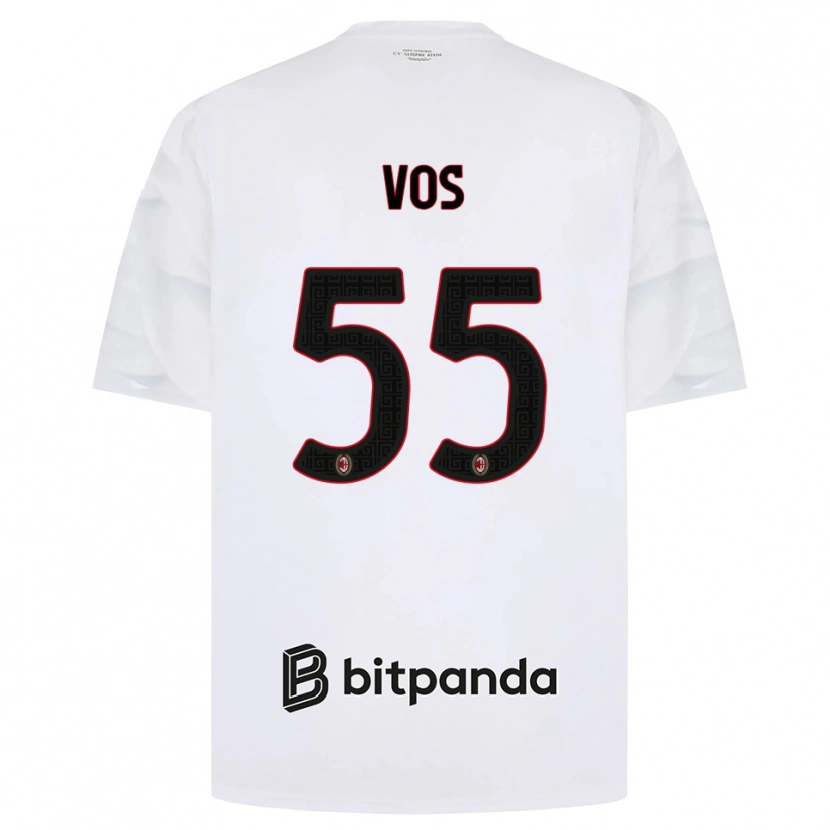 Danxen Homme Maillot Silvano Vos #55 Blanc Rouge Noir Tenues Extérieur 2026/27 T-Shirt