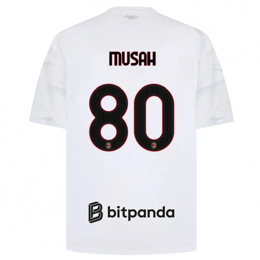 Danxen Homme Maillot Yunus Musah #80 Blanc Rouge Noir Tenues Extérieur 2026/27 T-Shirt