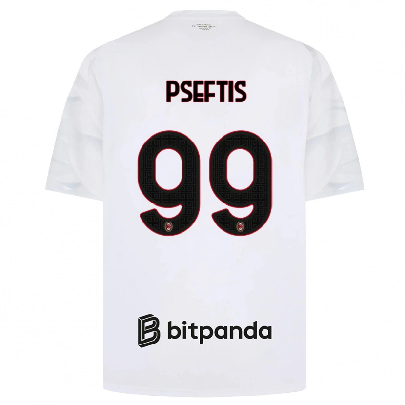 Danxen Homme Maillot Fotios Pseftis #99 Blanc Rouge Noir Tenues Extérieur 2026/27 T-Shirt