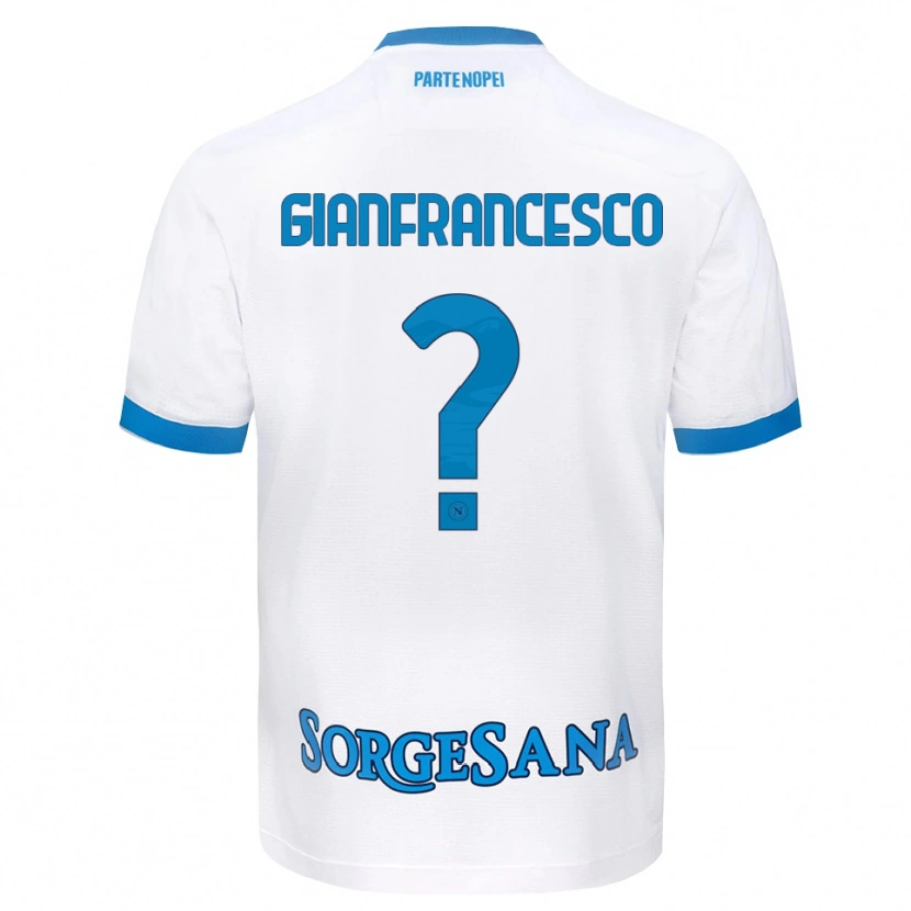 Danxen Homme Maillot Sergio Gianfrancesco #0 Blanc Bleu Ciel Tenues Extérieur 2026/27 T-Shirt