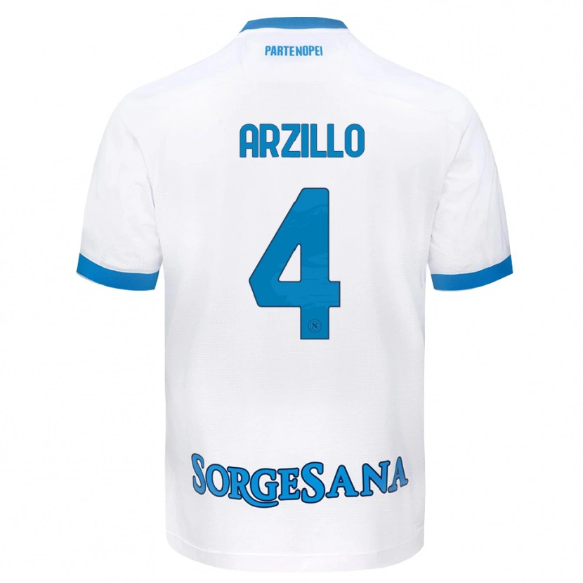 Danxen Homme Maillot Antonino Arzillo #4 Blanc Bleu Ciel Tenues Extérieur 2026/27 T-Shirt