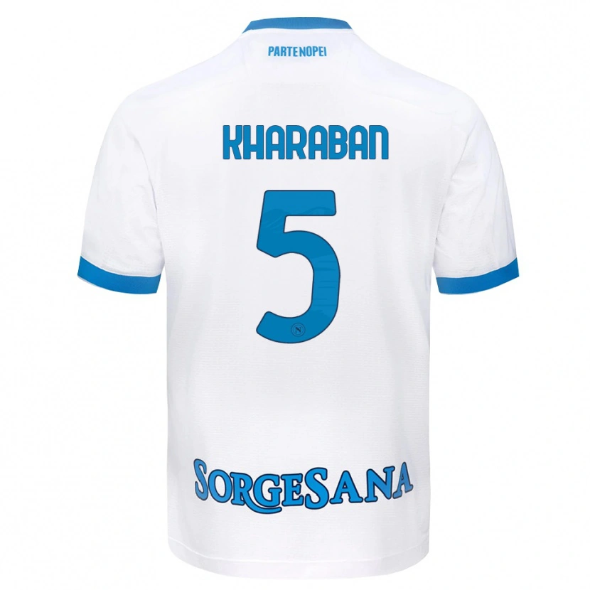 Danxen Homme Maillot Vitaliy Kharaban #5 Blanc Bleu Ciel Tenues Extérieur 2026/27 T-Shirt
